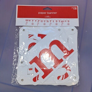 Merry Christmas banner garland red white candycane holidays Target Decor